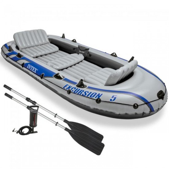 Intex Excursion 5 Φουσκωτή Βάρκα 5 Ατόμων με Κουπιά & Τρόμπα 366x168εκ