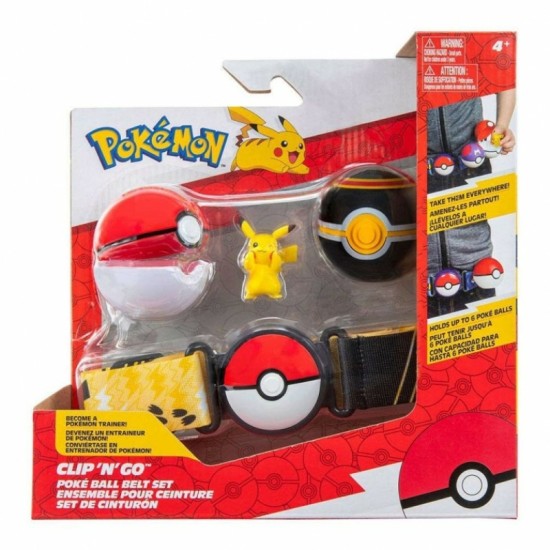 Jazwares Pokemon – Clip N Go Poke Ball Belt Set – Pikachu Φιγούρα Με Ζώνη