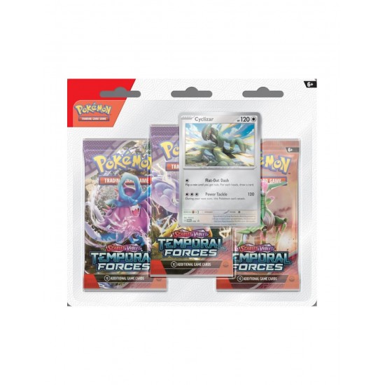 Pokemon Company Pokemon TCG Scarlet & Violet Temporal Forces - Cyclizar 3-Booster Blister (POK856464)