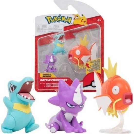 Jazwares Παιχνίδι Μινιατούρα Pokemon Toxel - Totodile - Magikarp