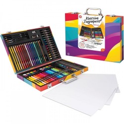 As Company Deluxe Ουράνιο Τόξο Κασετίνα Ζωγραφικής Ξύλινη με 100 Αξεσουάρ 1038-11050