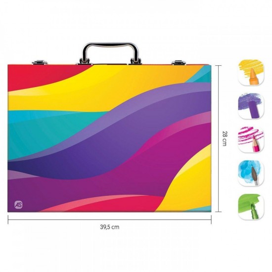 As Company Deluxe Ουράνιο Τόξο Κασετίνα Ζωγραφικής Ξύλινη με 100 Αξεσουάρ 1038-11050