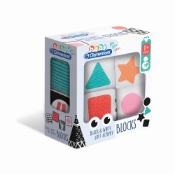 Baby Clementoni Μαλακοί Κύβοι Άσπρο-Μαύρο 1000-17321