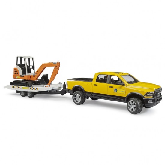 Bruder Φορτηγάκι RAM 2500 με τρέιλερ και εκσκαφέα