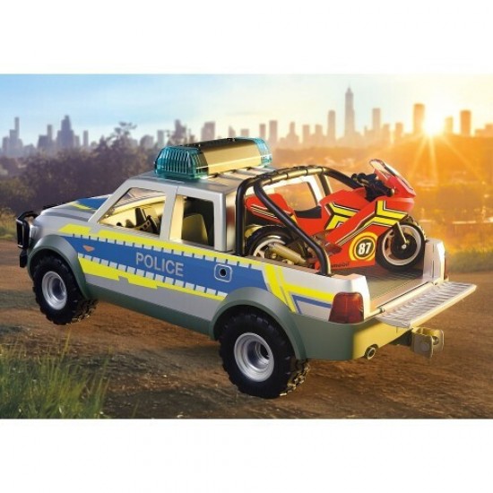 Playmobil City Action Αστυνομικό Όχημα Pickup Και Μοτοσυκλέτα Playmobil City Action Αστυνομικό Όχημα Pickup Και Μοτοσυκλέτα