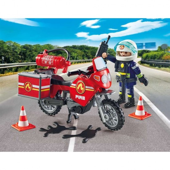 Playmobil Action Heroes Πυροσβέστης με Μοτοσικλέτα 71466