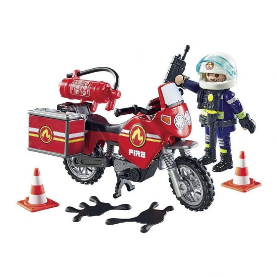 Playmobil Action Heroes Πυροσβέστης με Μοτοσικλέτα 71466