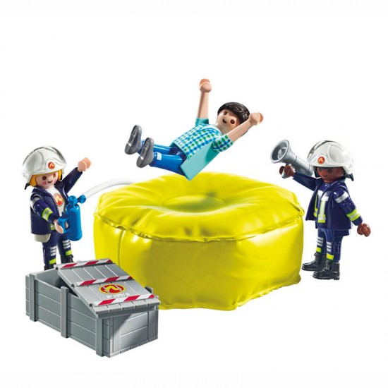 Playmobil City Action Heroes Πυροσβέστες με στρώμα διάσωσης 71465