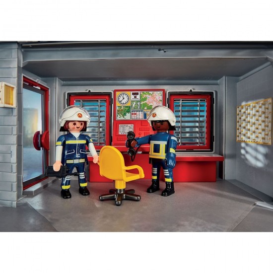 Playmobil Αρχηγείο Και Όχημα Πυροσβεστικής 71603