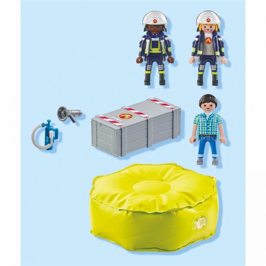 Playmobil City Action Heroes Πυροσβέστες με στρώμα διάσωσης 71465