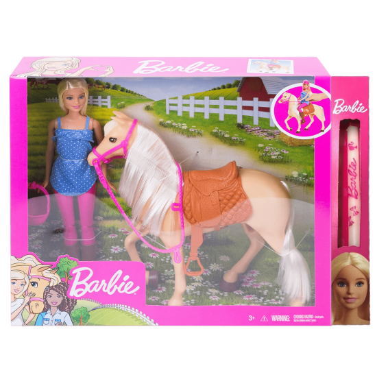 Λαμπάδα Mattel Barbie και Άλογο FXH13