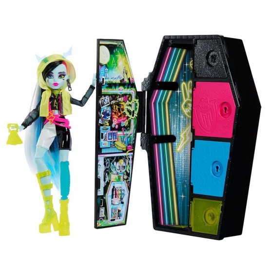 Mattel Monster High Skulltimate Secrets Neon Frights Κούκλα Frankie Stein HNF79