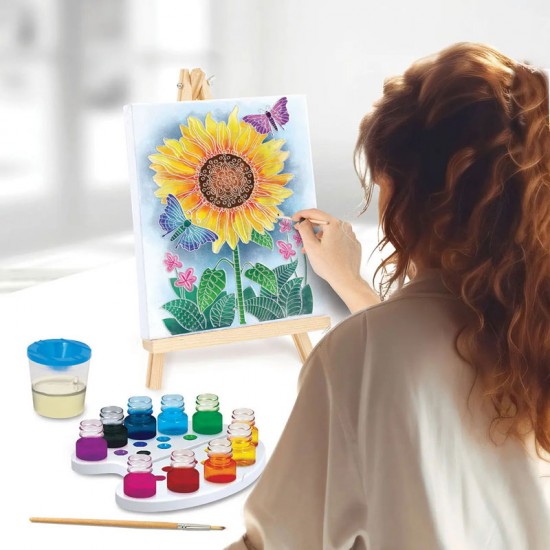 Λαμπάδα AS Company Εργαστήριο Ζωγραφικής Χρώματα Ακουαρέλας Σετ Με Ξύλινο Καβαλέτο Γαλάζιο