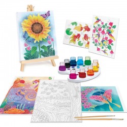 Λαμπάδα AS Company Εργαστήριο Ζωγραφικής Χρώματα Ακουαρέλας Σετ Με Ξύλινο Καβαλέτο Γαλάζιο