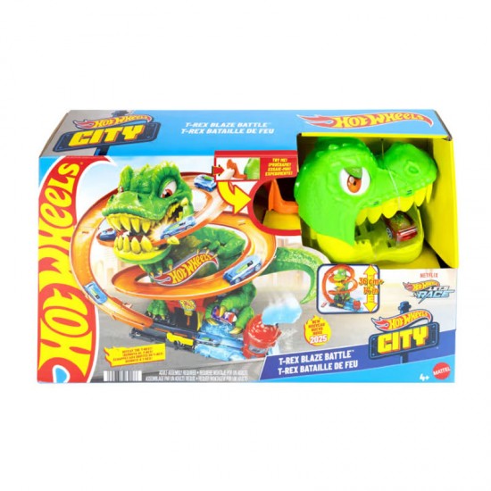Mattel Hot Wheels City T-Rex Πυροσβεστικός Σταθμός JBM73 Mattel Hot Wheels City T-Rex Πυροσβεστικός Σταθμός JBM73