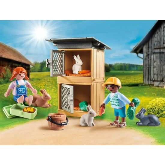 Playmobil Gift Set Ταΐζοντας Τα Κουνελάκια 70675