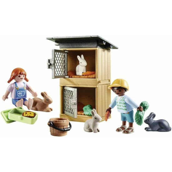 Playmobil Gift Set Ταΐζοντας Τα Κουνελάκια 70675