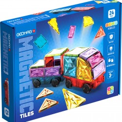 Geomag Magnetic Tiles Gems Vehicles 24pcs.
