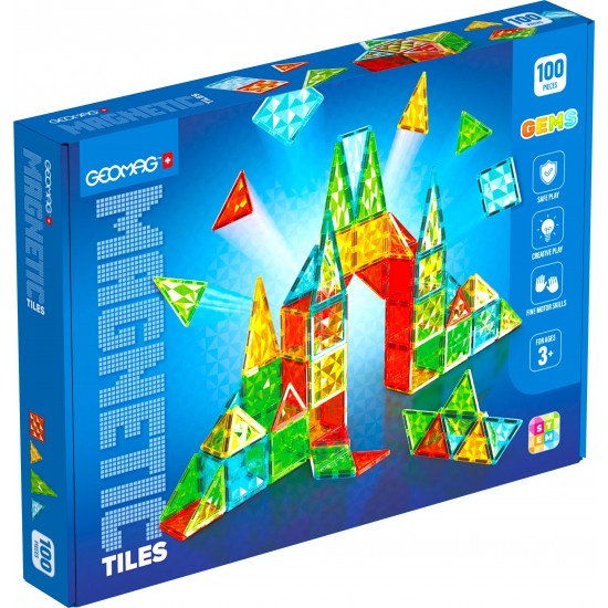 Geomag Magnetic Tiles Σετ Gems 100pcs
