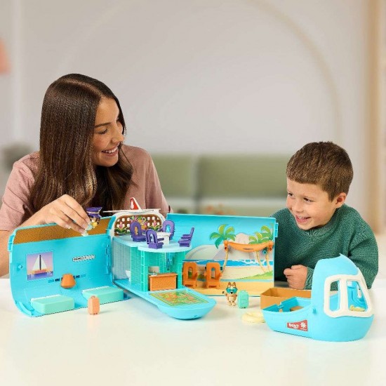 Giochi Preziosi Bluey Αεροπλάνο-Ξενοδοχείο-Πλοίο 3 σε 1 Σετ Παιχνιδιού BLY75000