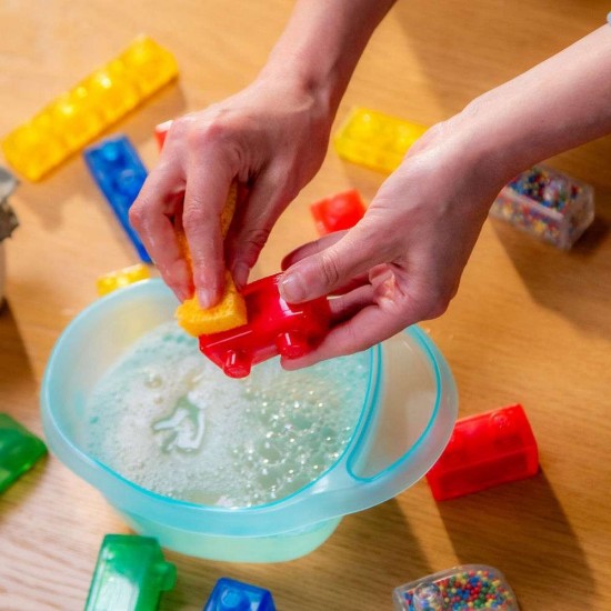 Jelly Blox Stash N Stack Κουτί Αποθήκευσης 2 σε 1 με 30 Squishy Τουβλάκια 30τεμ. GL931693