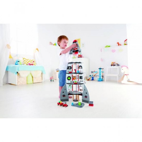 Hape Early Explorer Ξύλινο Διαστημόπλοιο Four-Stage Rocket Ship E3021A