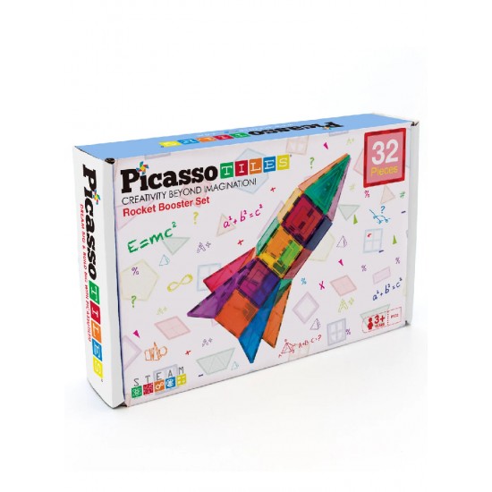 Picasso Tiles Magnetic Rocket Booster Set 32Τμχ