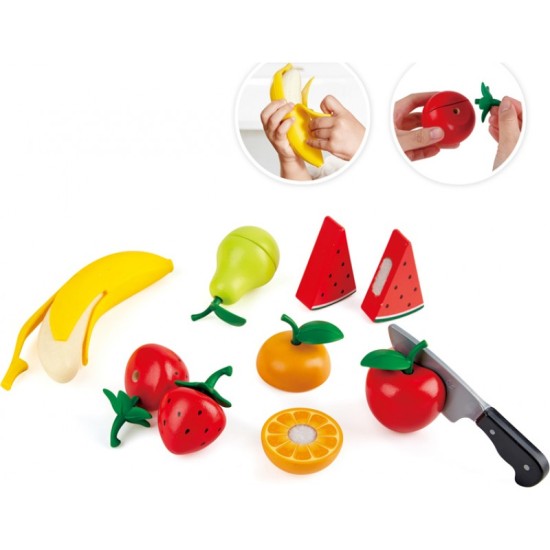 Hape Healthy Fruit Playset (E3171A) - Σετ Υγιεινής Διατροφής Φρούτα - 9 Τεμ