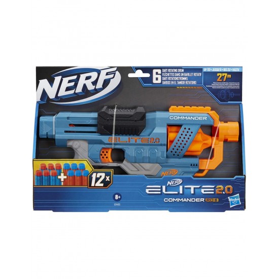 Nerf Elite 2.0 Commander Rd-6 Blaster, 12 Official Nerf Darts E9485