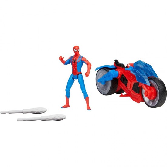 Hasbro Marvel Spider-Man Web Blast Cycle Kids Playset Spider-Man Όχημα και φιγούρα 10cm F6899