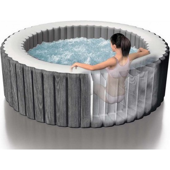 Intex Greywood Deluxe Bubble Massage Πισίνα PVC Φουσκωτή Υδρομασάζ 