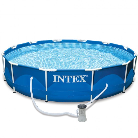 Intex Πισίνα PVC με Μεταλλικό Σκελετό 366x366x76εκ. Intex Πισίνα PVC με Μεταλλικό Σκελετό 366x366x76εκ.
