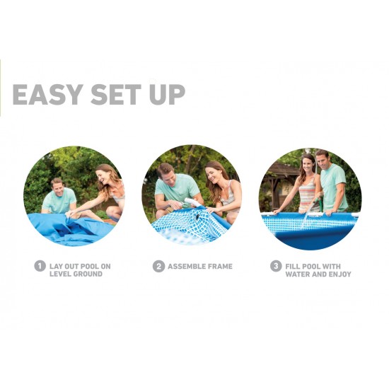 Intex Πισίνα PVC με Μεταλλικό Σκελετό 366x366x76εκ. Intex Πισίνα PVC με Μεταλλικό Σκελετό 366x366x76εκ.