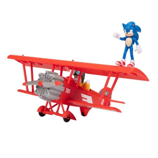 Jakks Pacific Sonic The Hedgehog 2 Movie Tornado Αεροπλάνο με 2 Φιγούρες Sonic και Tails  JPA41267