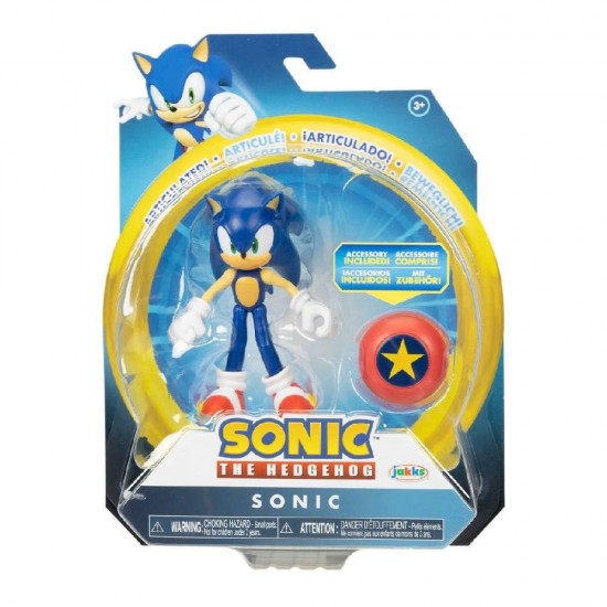 Jakks Pacific Sonic The Hedgehog 2 Movie Φιγούρα Δράσης 10εκ. Modern Sonic with Star Spring Wave 9 