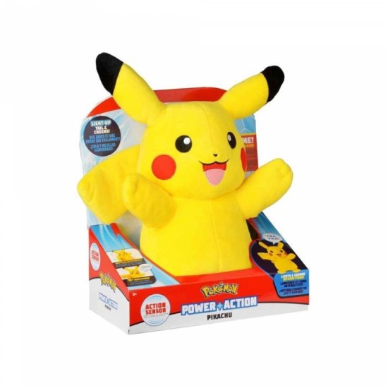 Jazwares Λούτρινο Pikachu Power Action Με Φως Και Ήχο 25cm (JW000025)