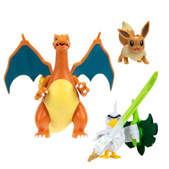 Jazwares Pokemon σετ φιγούρες 3τεμ (Eevee, Sirfetch'd, Charizard 11εκ & 5εκ) Jazwares Pokemon σετ φιγούρες 3τεμ (Eevee, Sirfetch'd, Charizard 11εκ & 5εκ)