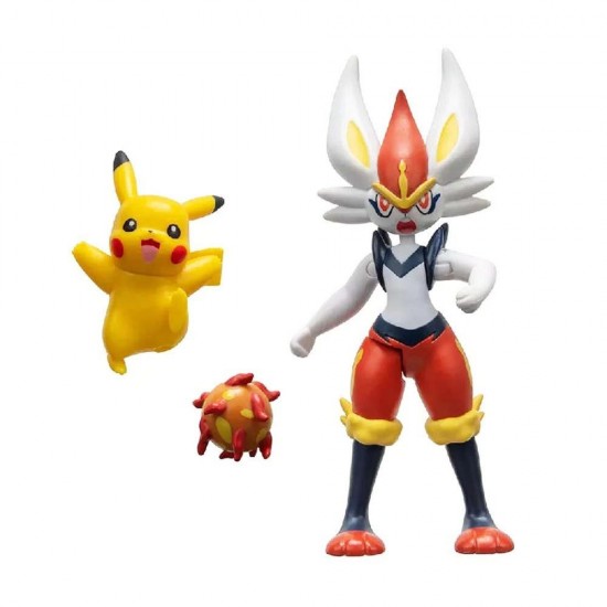 Jazwares Pokemon Φιγούρες Μάχης Σετ Cinderace 11εκ. & Pikachu 5εκ 