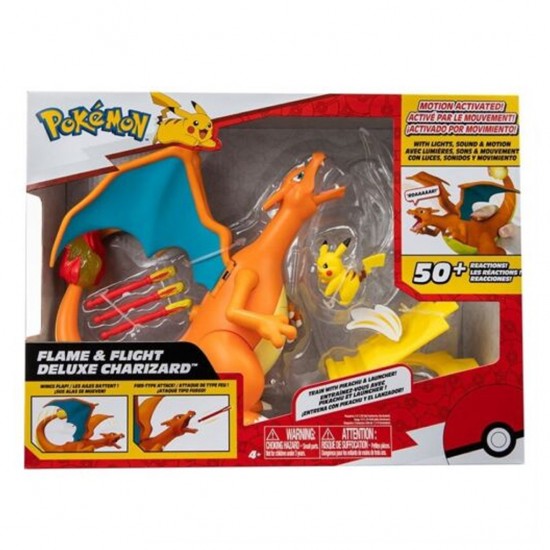 Jazwares Pokemon - Φιγούρα Charizard Με Ήχο, Φως Και Κίνηση JW002731