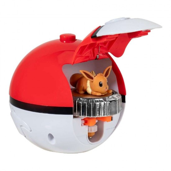 Jazwares Pokemon Σετ Μάχης Spinner Eevee & Pokeball Εκτοξευτής 