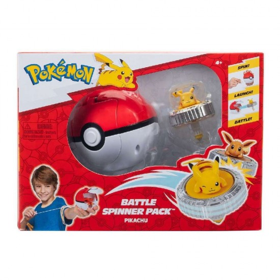 Jazwares Pokemon Σετ Μάχης Spinner Pikachu & Pokeball Εκτοξευτής 