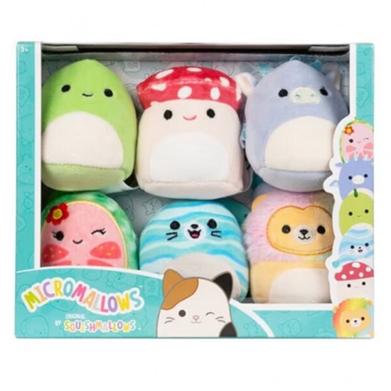 Jazwares Micromallows - Σετ 6τμχ Λούτρινα 6εκ Squishmallows (4 σχέδια) 