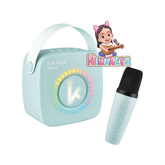 Kiddoboo KidsVoice JUNIOR mini Karaoke Speaker & Mic Blue + NikoletaTV KBT3NTBLU