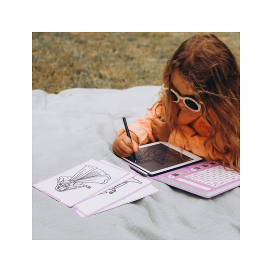 KIDYWOLF: Tablet ζωγραφικής με οθόνη LCD (30 κάρτες)- Princess