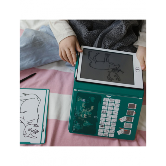 KIDYWOLF: Tablet ζωγραφικής με οθόνη LCD (30 κάρτες)- Animals Around The World