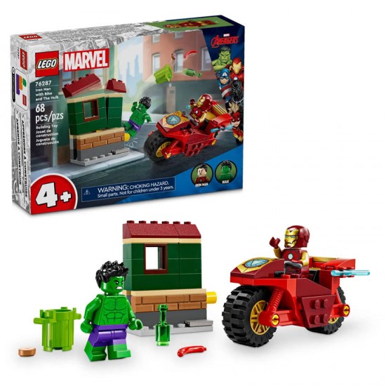 Lego Marvel Super Heroes Iron Man with Bike and The Hulk 76287