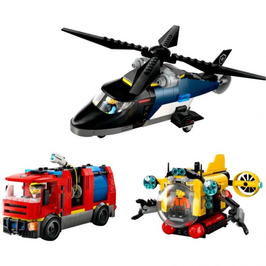 Lego City Helicopter, Fire Truck & Submarine Remix 60462