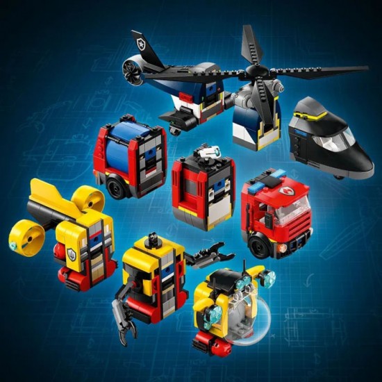Lego City Helicopter, Fire Truck & Submarine Remix 60462