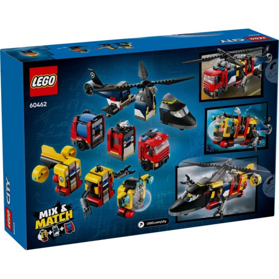 Lego City Helicopter, Fire Truck & Submarine Remix 60462