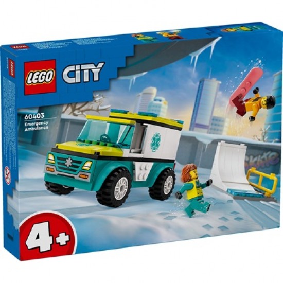 Lego City Emergency Ambulance And Snowboarder 60403